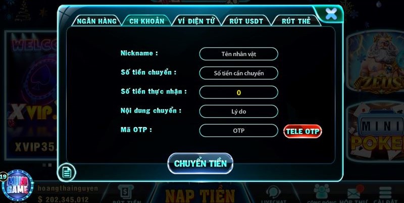 Nạp tiền tại Vuabai 9 